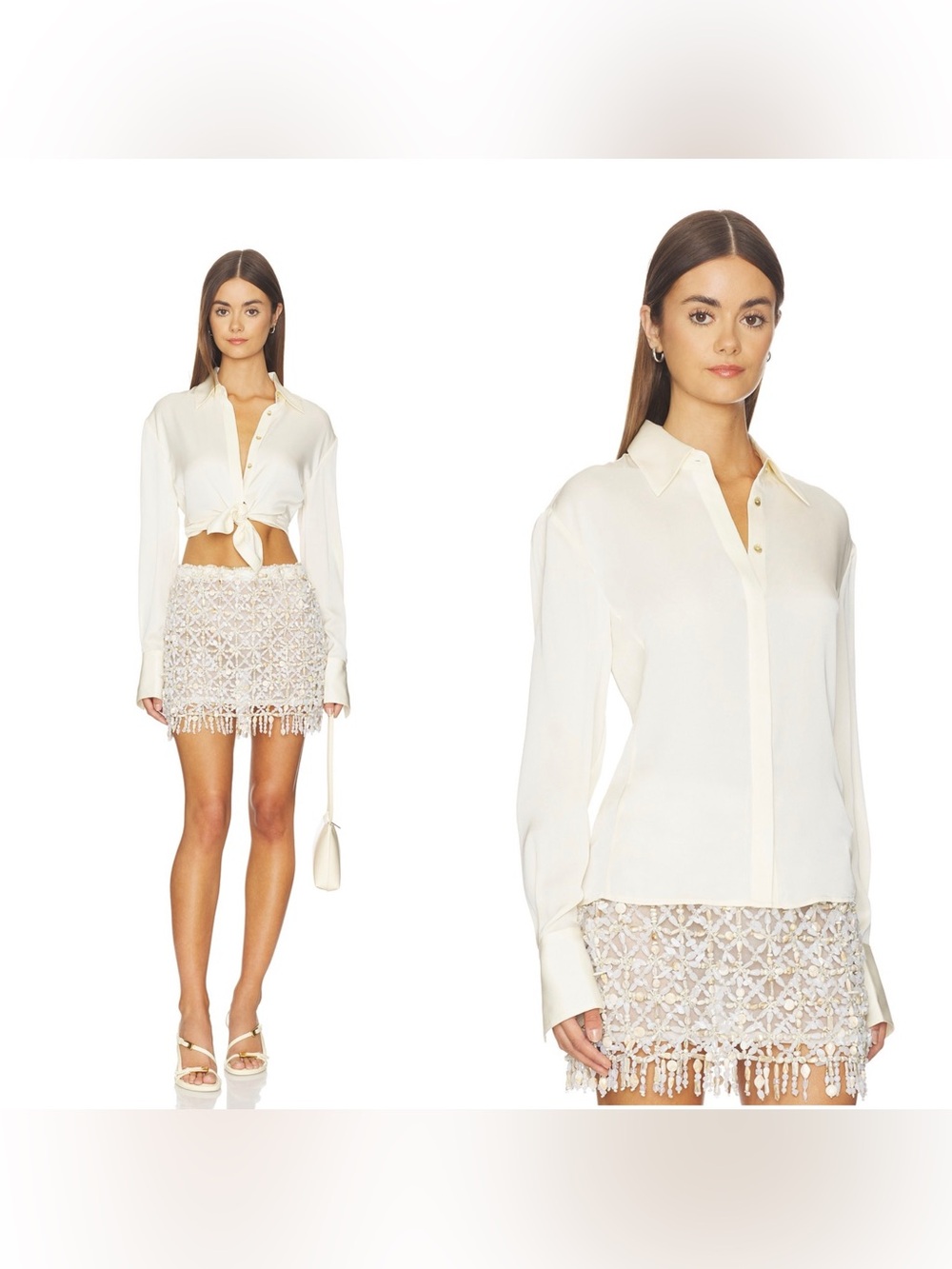 NWT CULT Gaia Cynara silk top in Off white